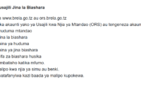 kusajili Jina la Biashara